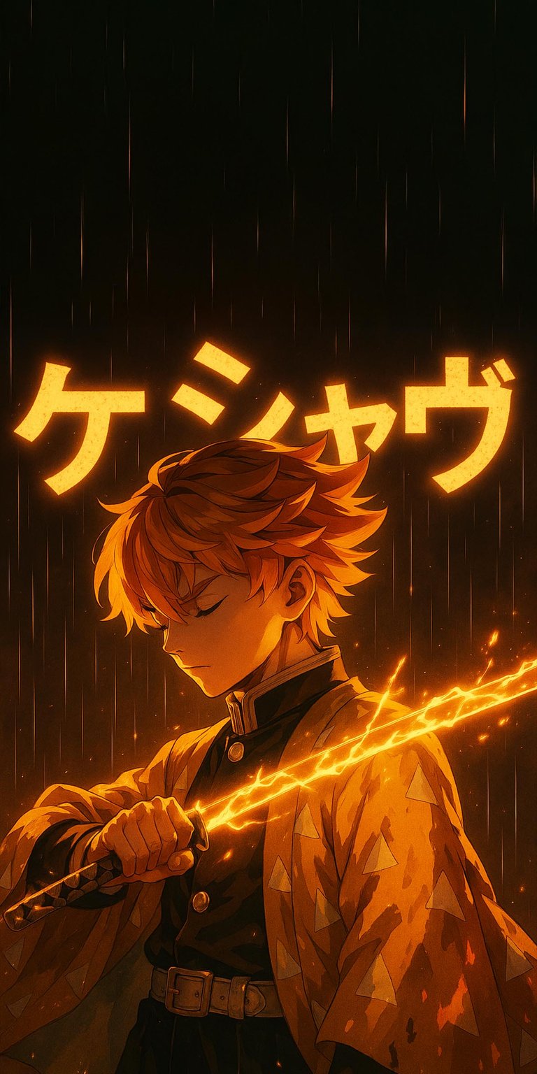 Zenitsu Agatsuma iPhone wallpaper 4K