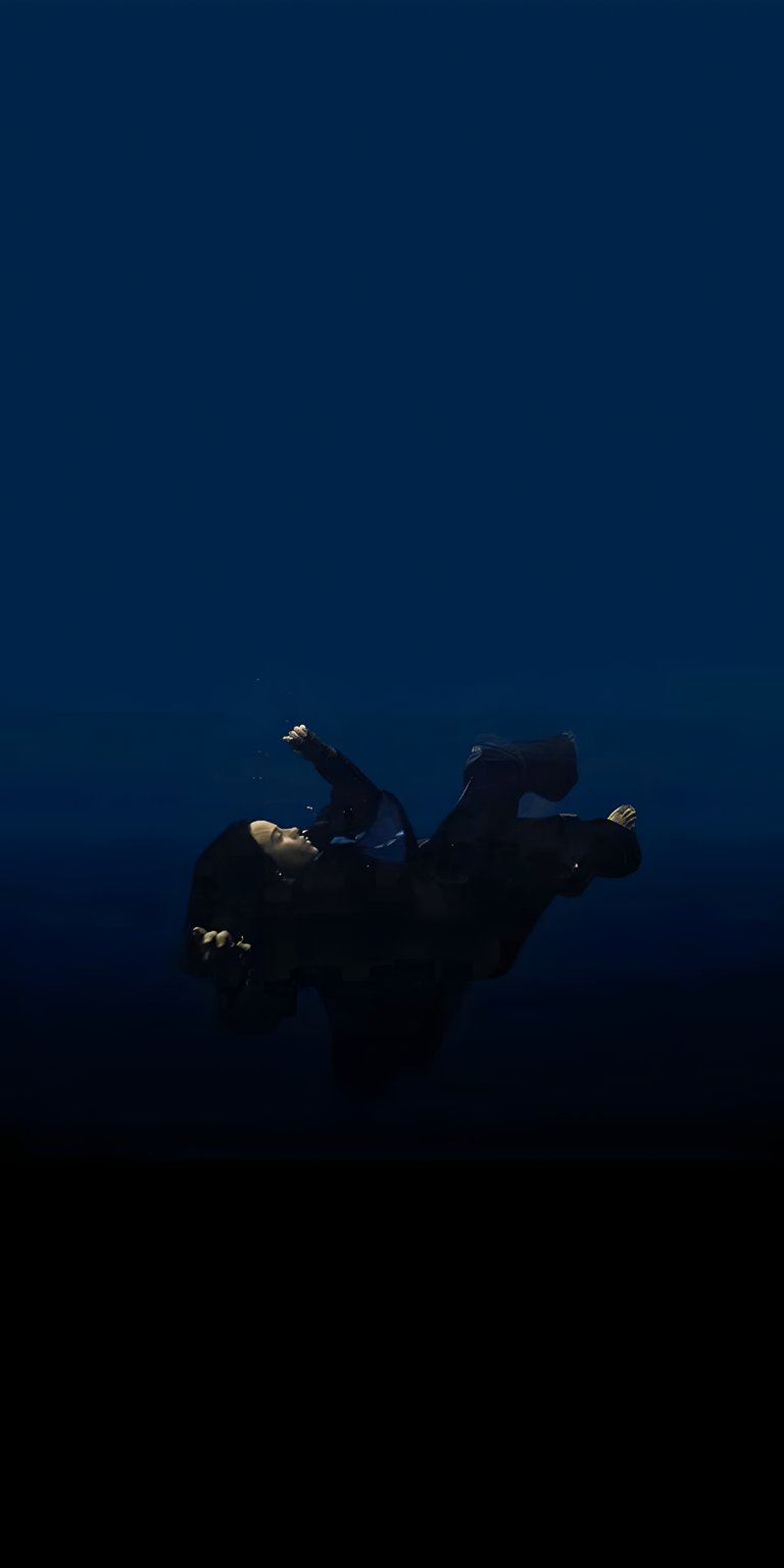 blue person album album cover sea underwater water singer dive swim billie ellish