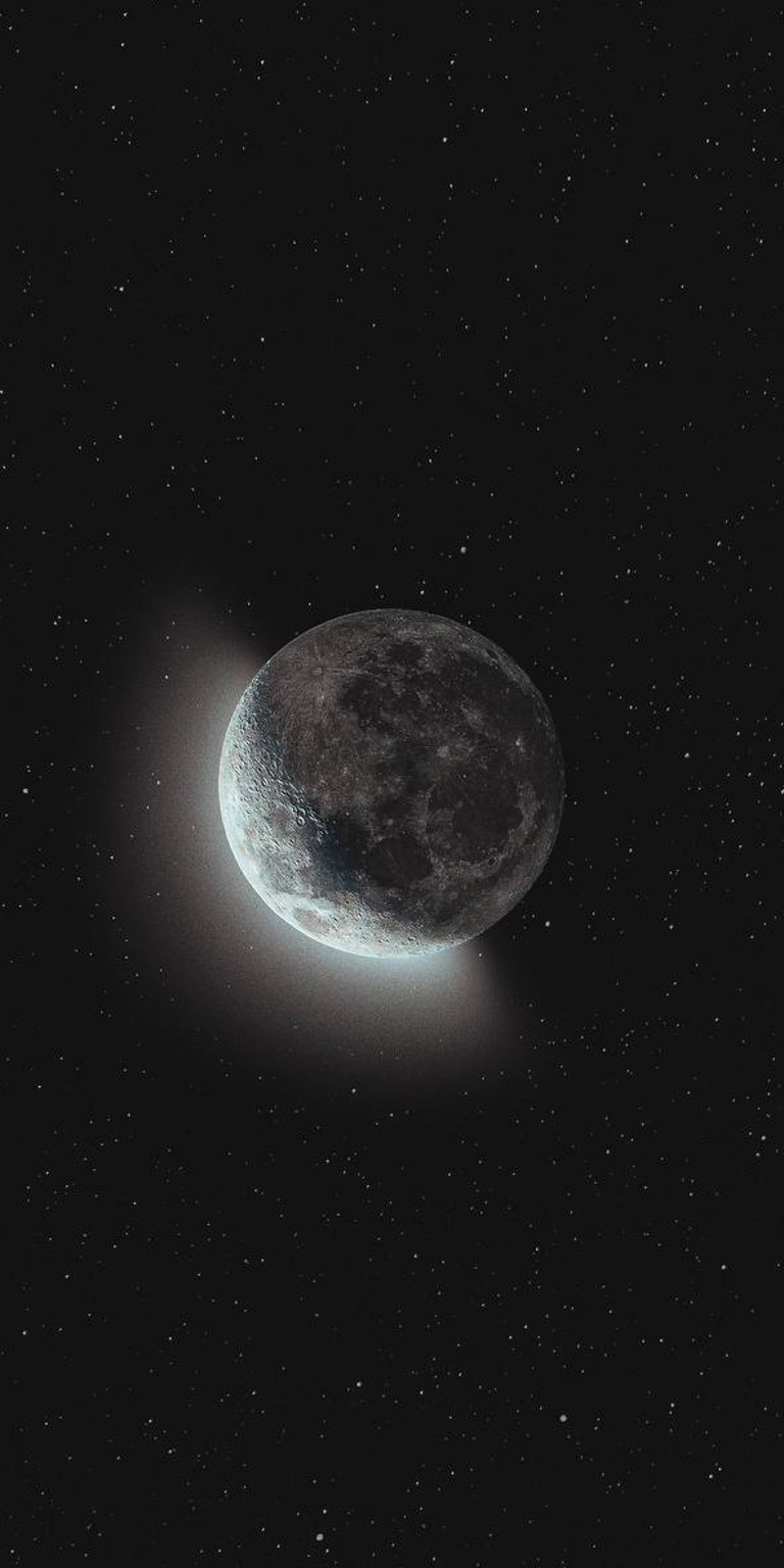 View of a moon with stars phone wallpapers