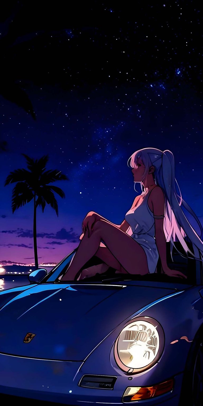 Porsche 911 anime girl wallpaper iOS