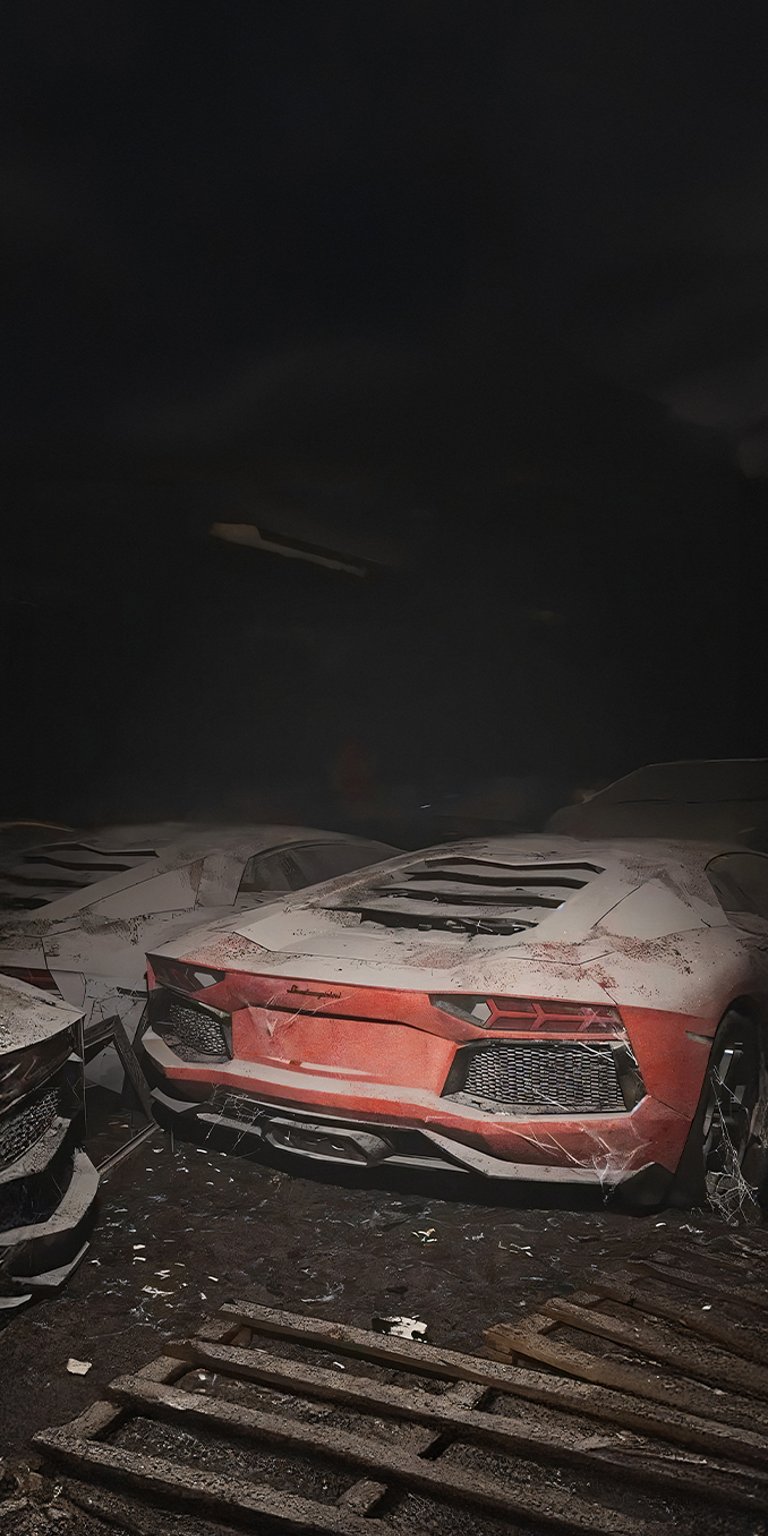 Abandoned Aventador wallpaper iPhone 4K