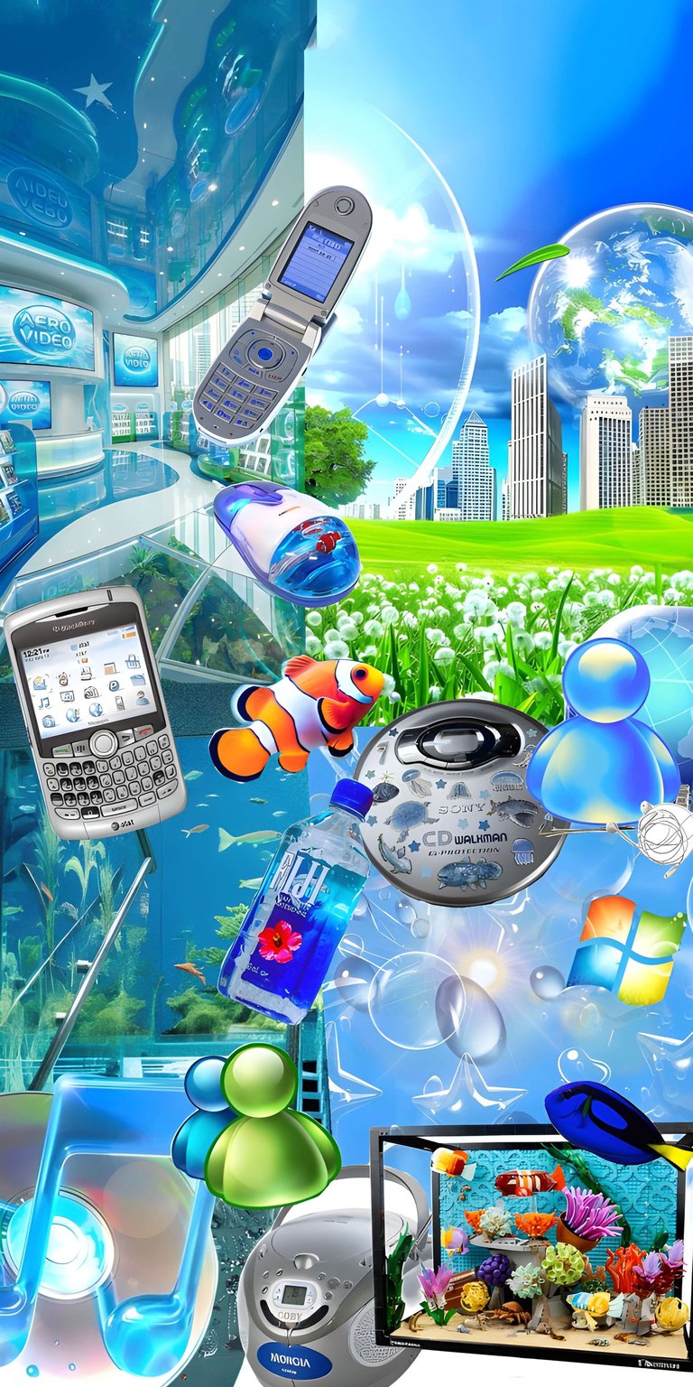 This vibrant Windows XP 4K wallpaper features an eclectic mix of elements, including a cityscape and a fish tank. Download this unique wallpaper for your iPhone and enjoy the colorful and detailed imagery.