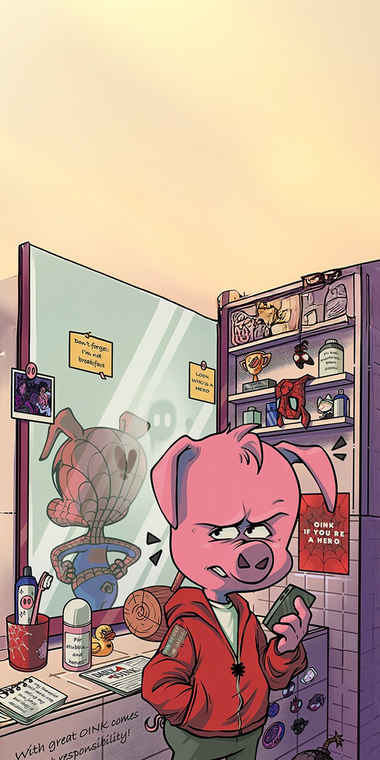 Spider Ham Great Power, No Responsibility art wallpaper iPhone 4K
