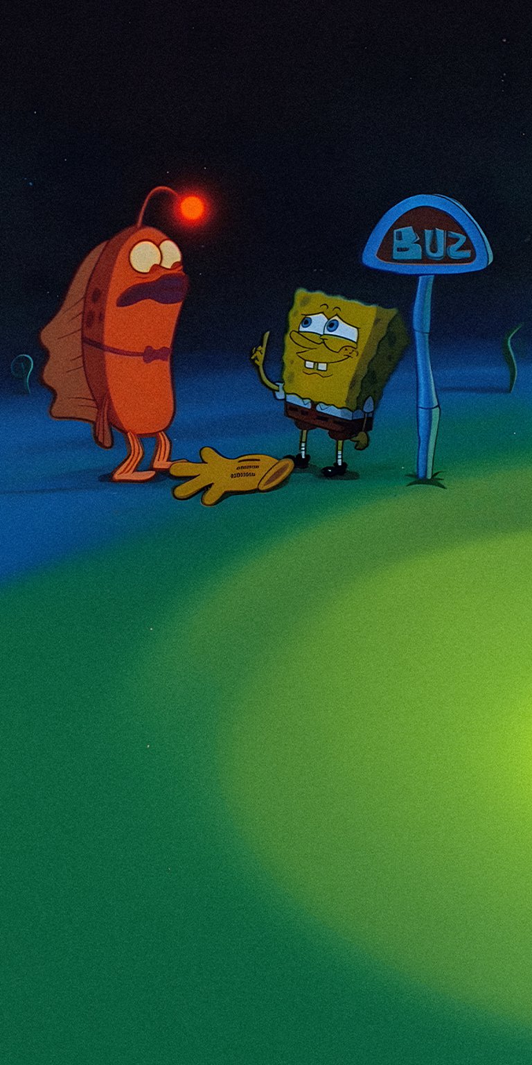 cartoon spongebob green nostalgic rock bottom bikini bottom