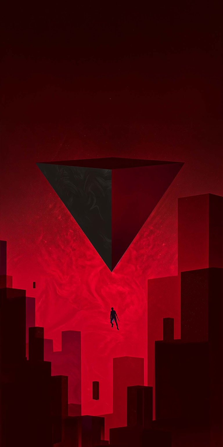 Red dark pyramid iPhone wallpaper HD