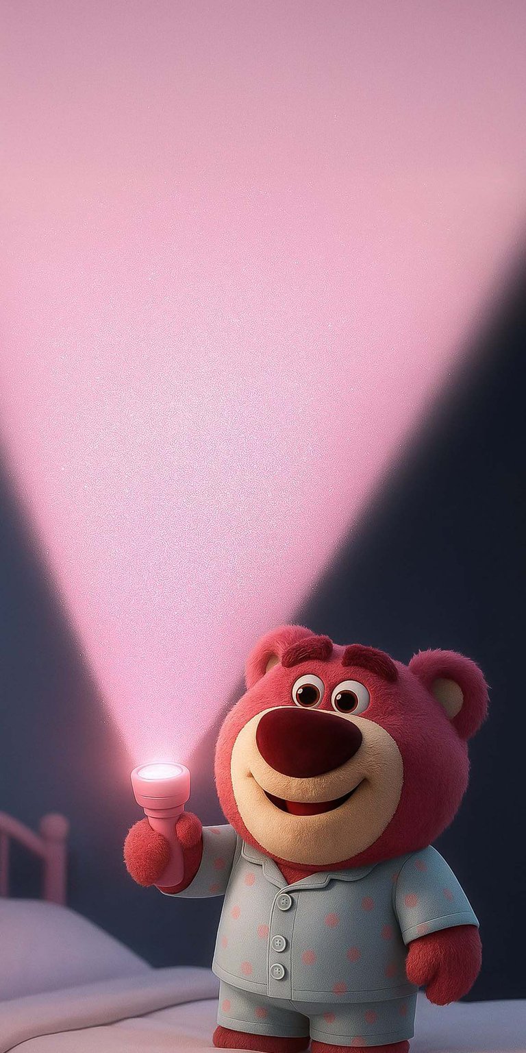 Lotso holding flashlight iPhone wallpaper