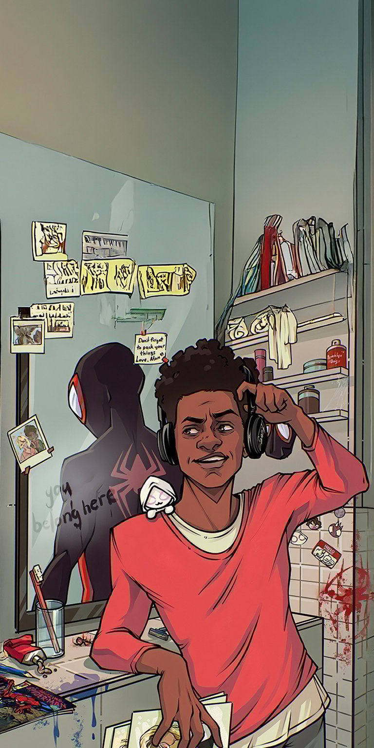 Two Sides of Me Spiderman art wallpaper iPhone 4K