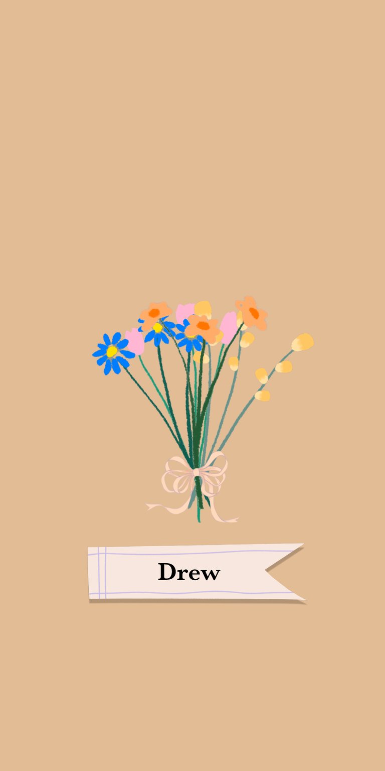 illustration flower wildflower daisy fill bouquet label name drew