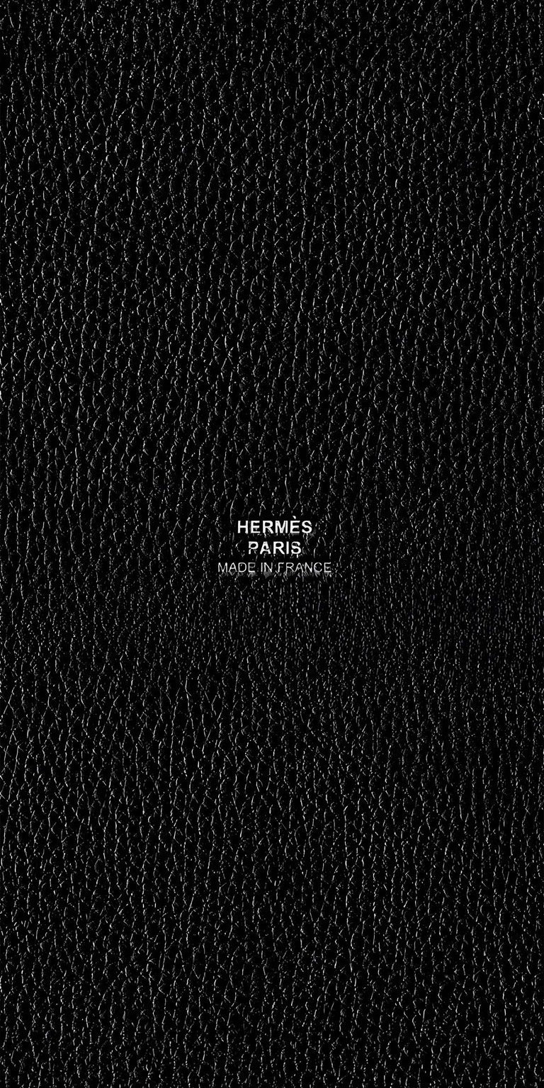 Hermes Paris black leather texture wallpaper