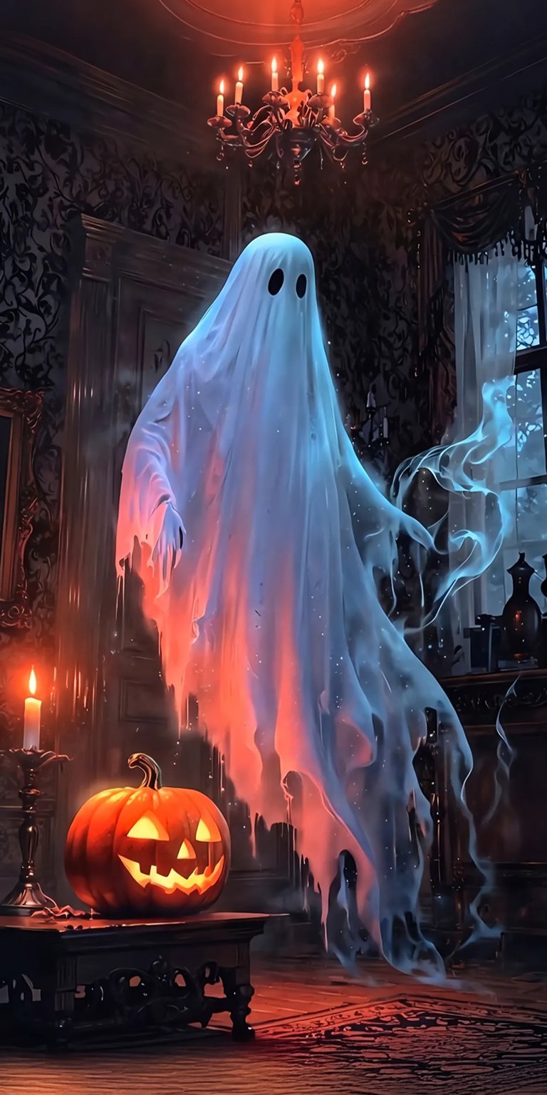 Halloween ghost iPhone wallpaper 4K