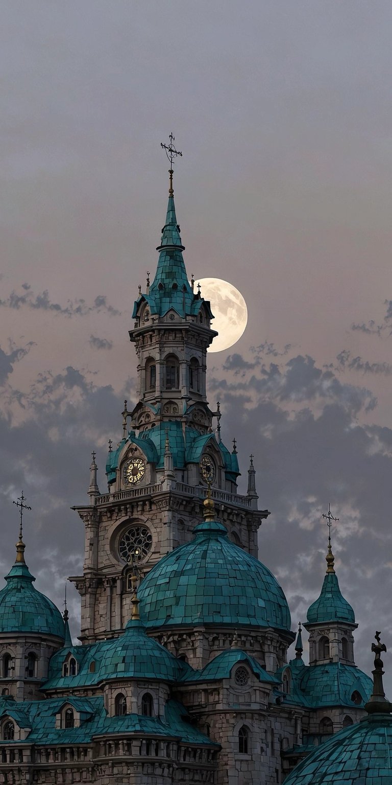 This stunning 4K wallpaper captures a beautiful castle under a full moon, as seen on an iPhone. The image showcases intricate clock details and weathered stone textures for a captivating aesthetic. This wallpaper will look great on your mobile!