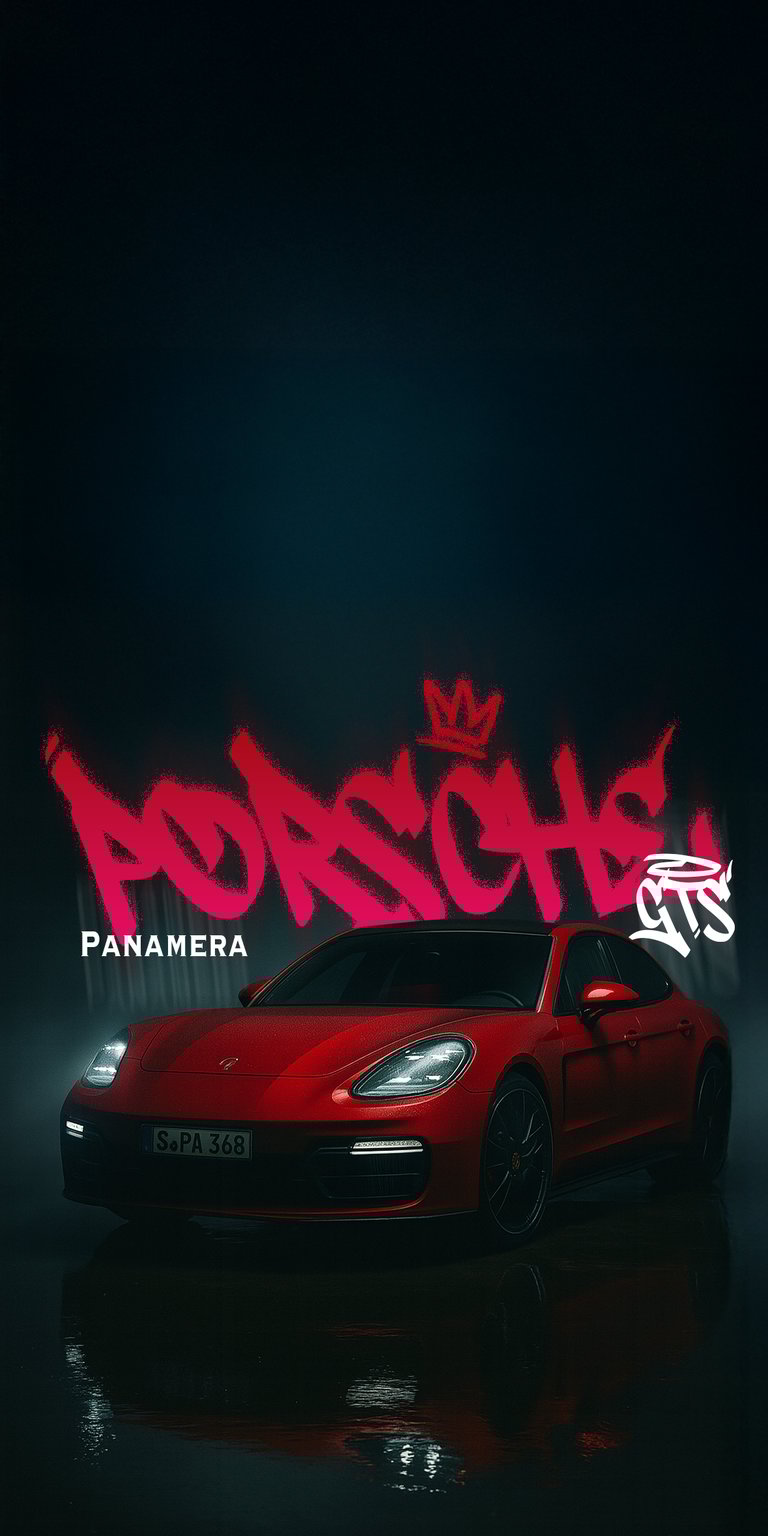 Panamera red graffiti background wallpaper HD iPhone