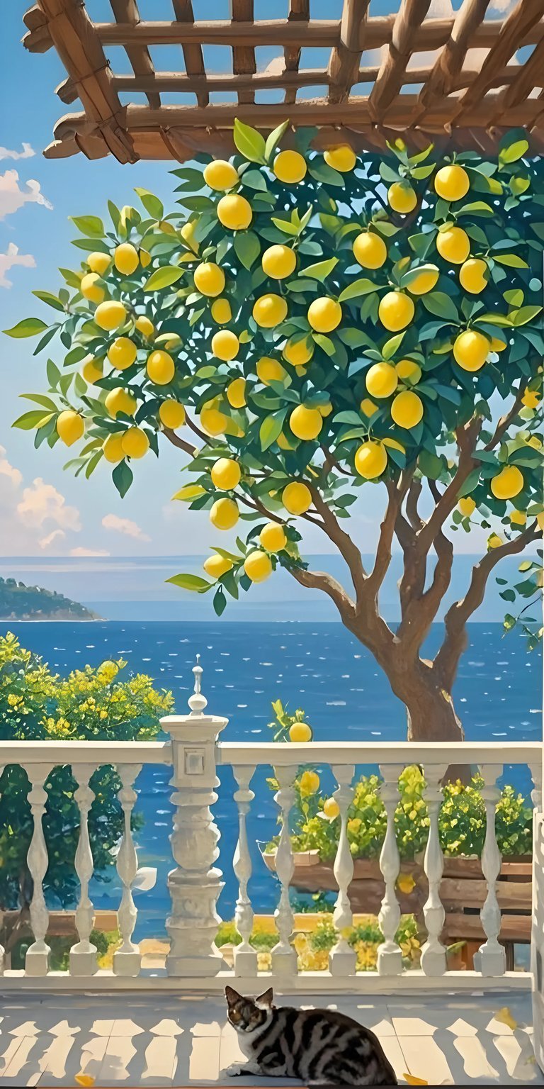 Lemon tree art iPhone wallpaper HD