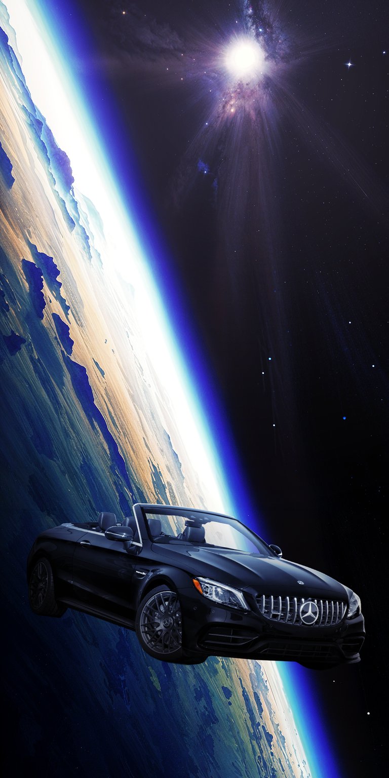 Car in space wallpapers for iPhone