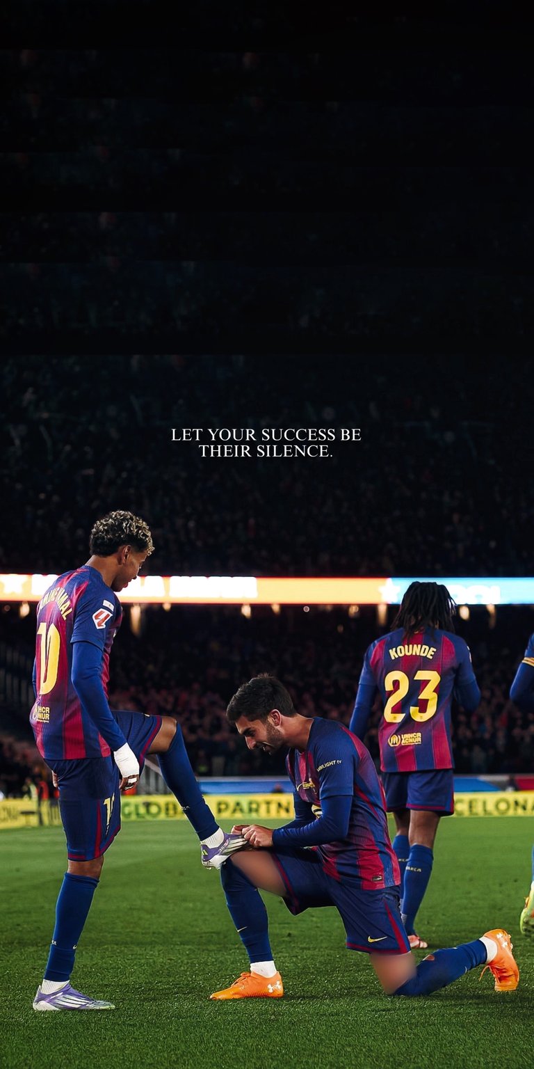 A powerful, atmospheric shot of an FC Barcelona player (goalkeeper Joan García) with the motivational quote: "Remember why you started". This image captures the determined spirit of the Spanish professional footballer. Ideal for football fans, athletes, and anyone seeking daily inspiration to pursue their goals.