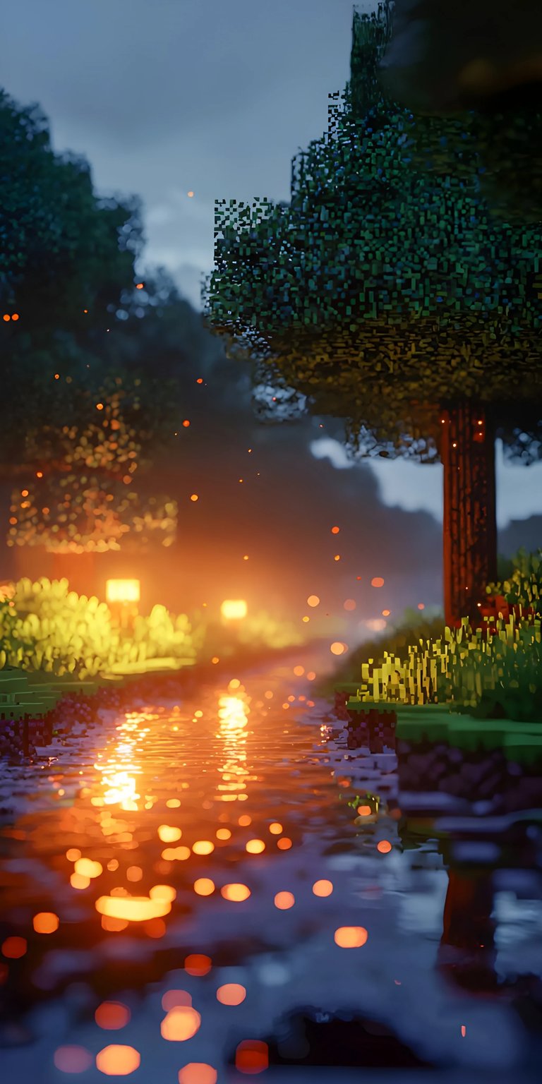 This Minecraft wallpaper is the perfect way to bring the blocky world to your iPhone in stunning 4K resolution. See the pixelated trees, the reflective water, and the soft glowing lights in this immersive wallpaper.