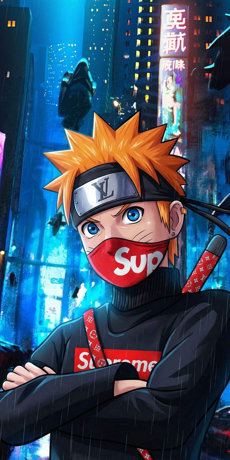 Featuring a futuristic city backdrop, this Naruto Cyberpunk 3D wallpaper uses glowing teal and orange lighting for a depth-filled look. A stunning aesthetic wallpaper designed specifically for the iPhone.