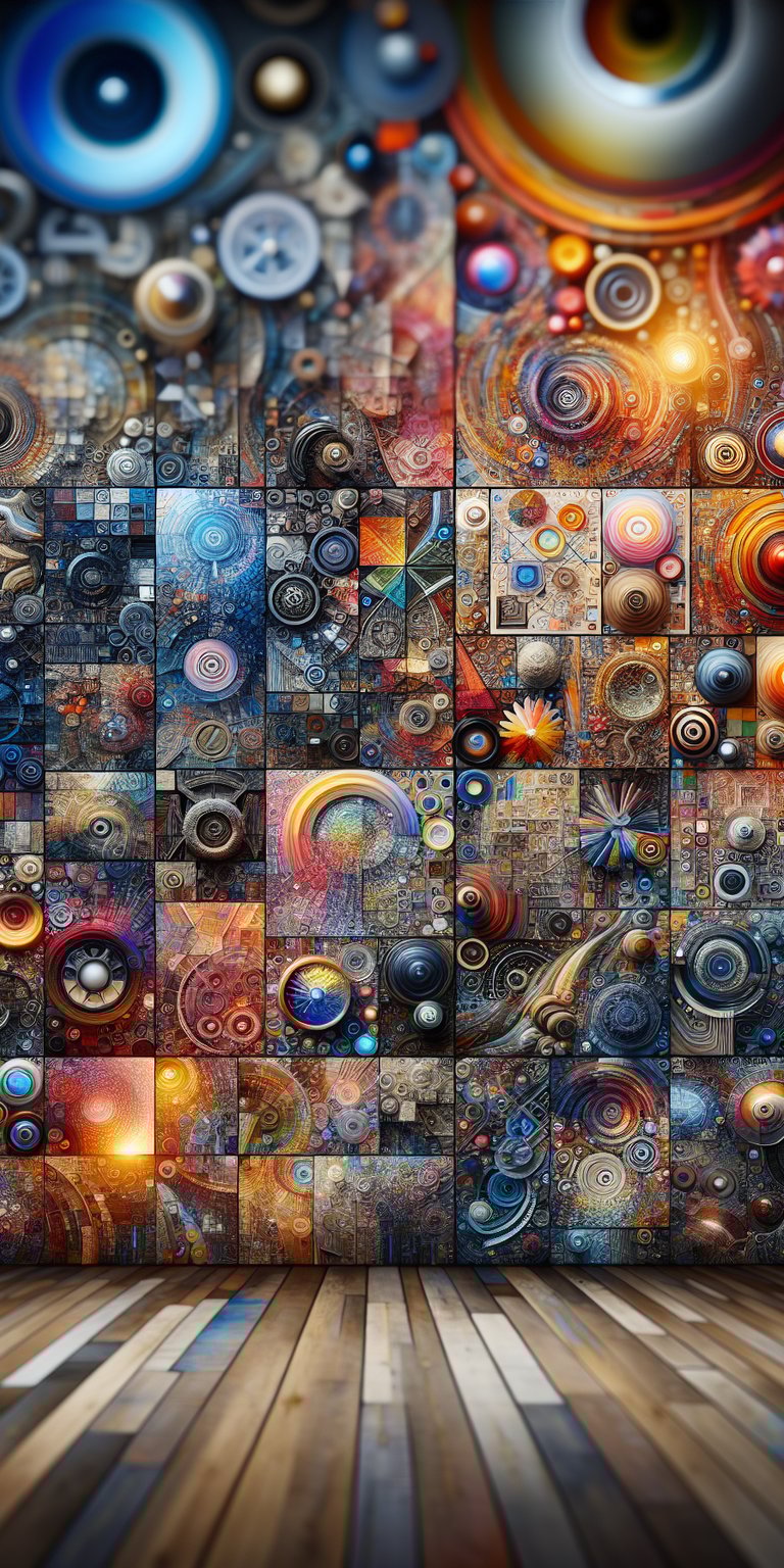 Different abstract designs on the wall wallpaper