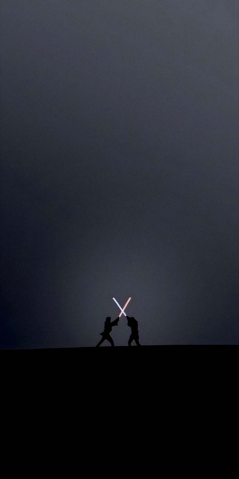 Movie characters ight saber fight wallpaper for iOS