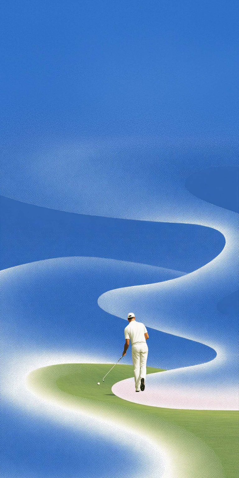 Playing golf in aesthetic iPhone wallpaper for mobile