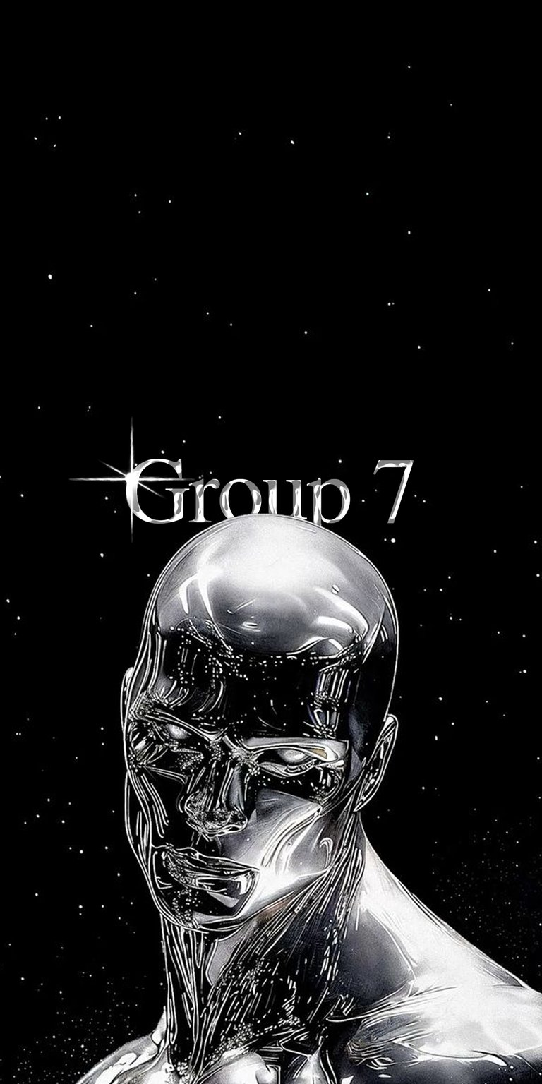 The image is a depiction of the Marvel Comics character the Silver Surfer, often used as a phone wallpaper with sharp 4K visuals