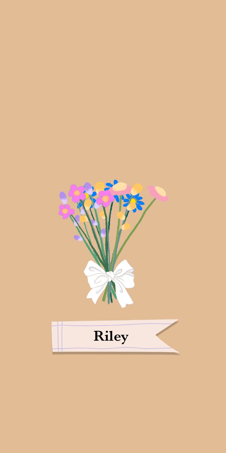 flower wildflower white daisy fill bouquet label ribbon riley name