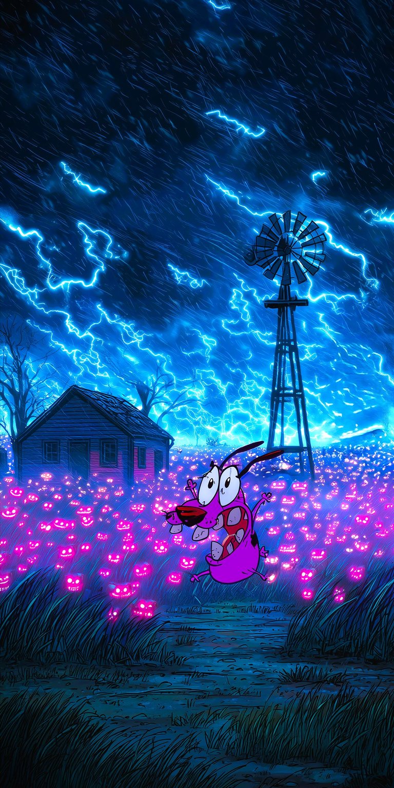 Courage the Cowardly Dog in the field wallpaper iPhone 4k