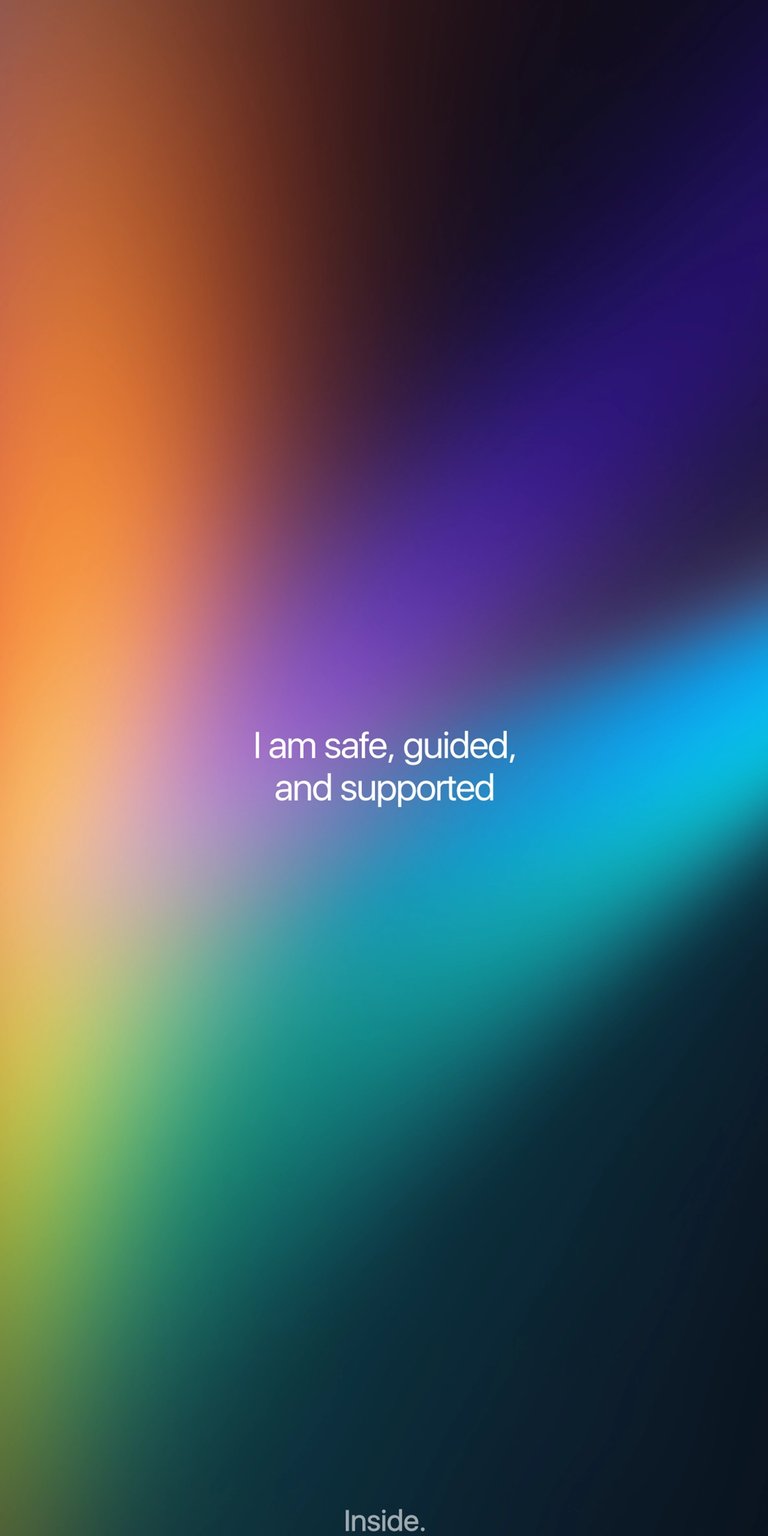 Download this vibrant wallpaper for your iPhone in 4K, featuring an inspiring affirmation. This wallpaper showcases a mesmerizing gradient of orange, purple, and teal hues.
