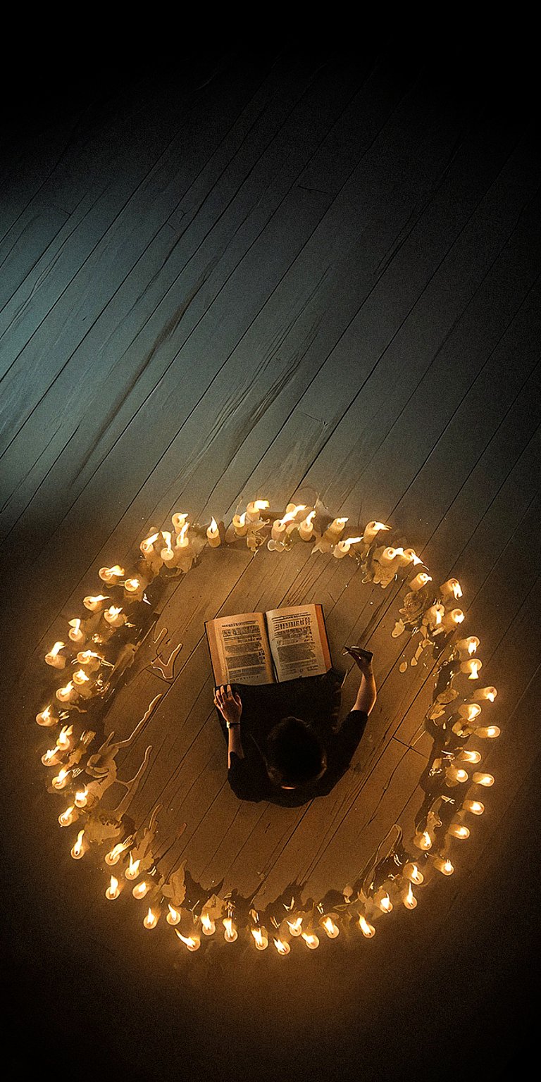 Wednesday Addams candles all around wallpaper iPhone 4K