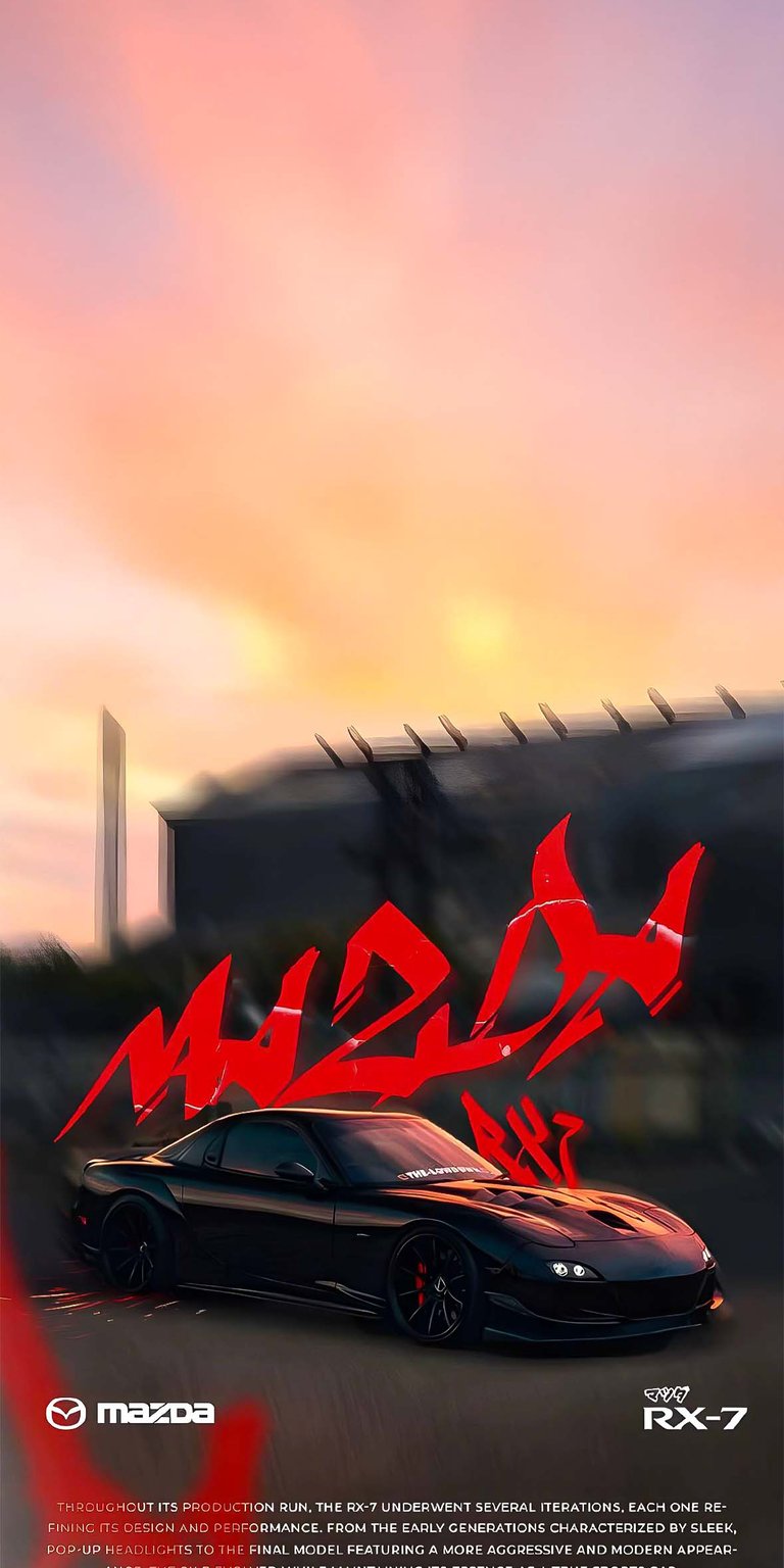 Mazda RX7 iPhone wallpaper 4K