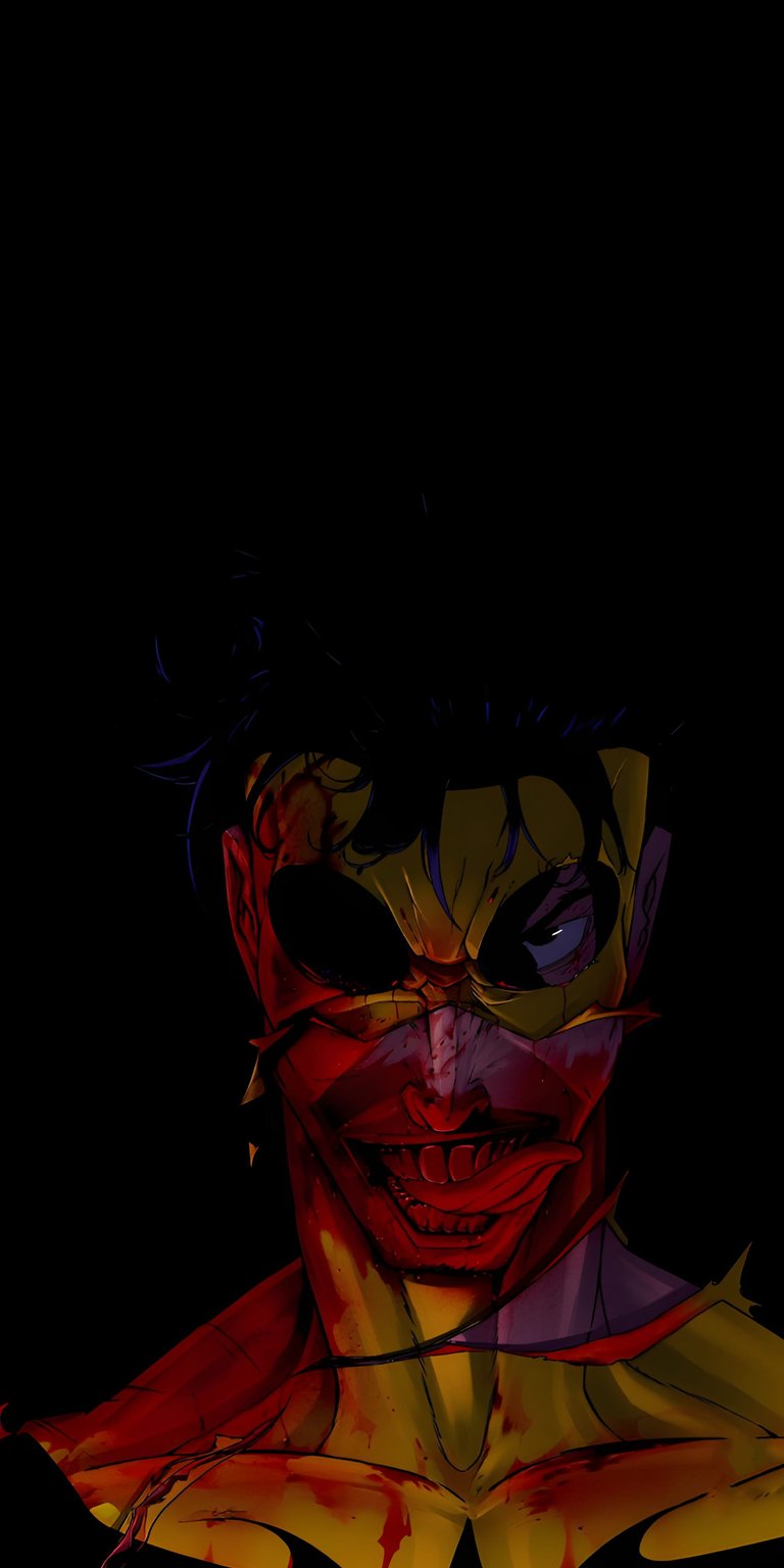 This Invincible 4K wallpaper depicts Mark Grayson in a gritty, battle-worn style emerging from the shadows. It is a high-quality OLED wallpaper designed to save battery on your iPhone display.