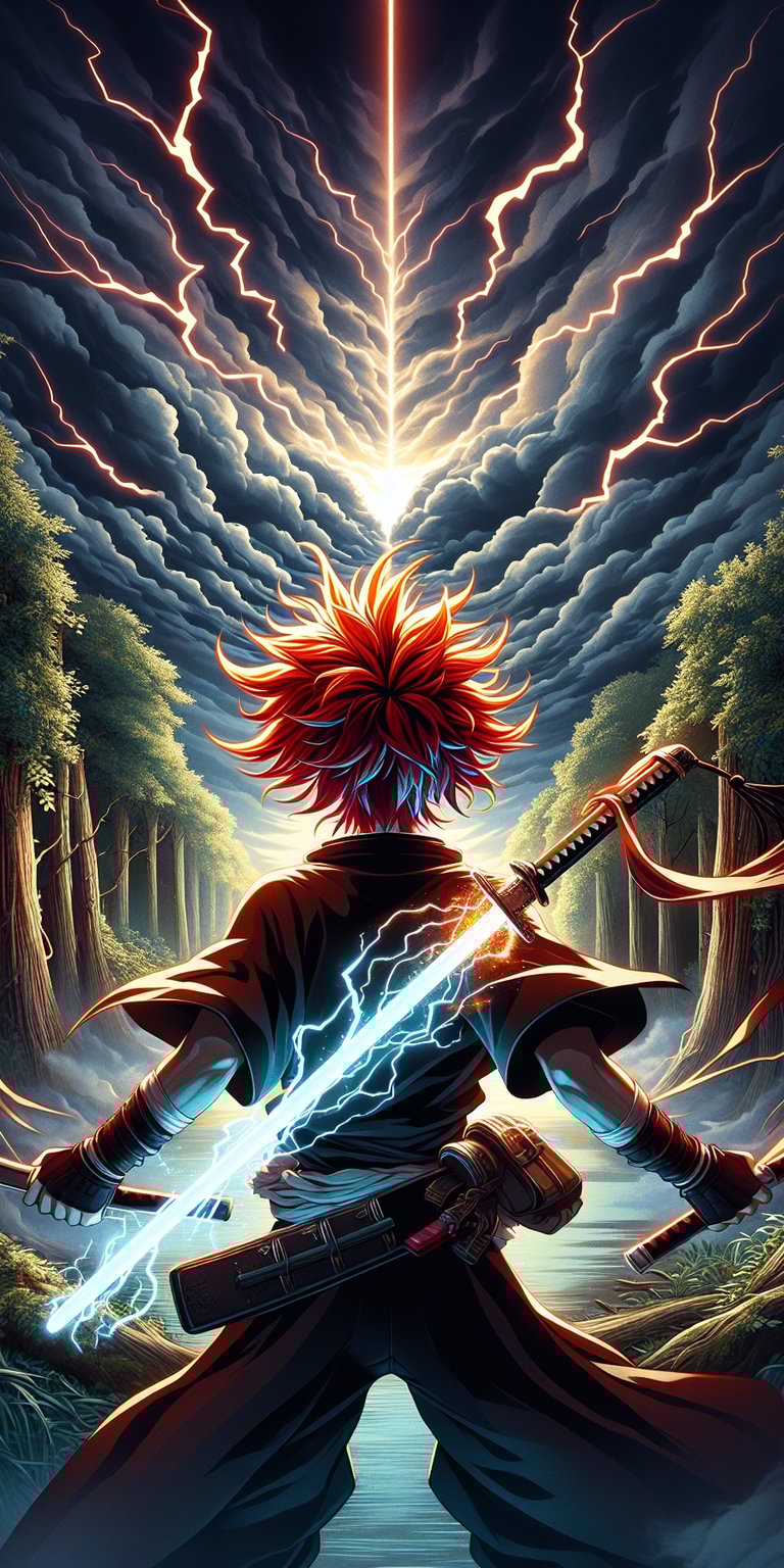 Man & lighting sword wallpaper iPhone