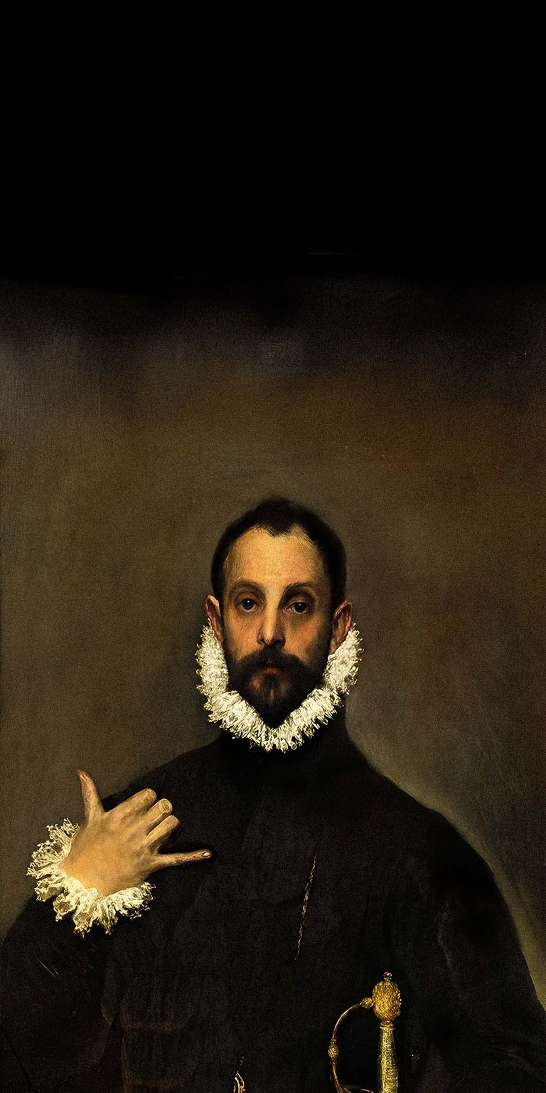 El Greco The Nobleman posing a hand sign phone wallpaper