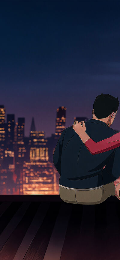 Cartoon couple matching wallpaper iPhone 4K