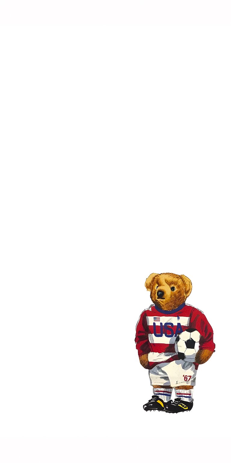 Ralph Lauren Bear holding foorball wallpaper 4k
