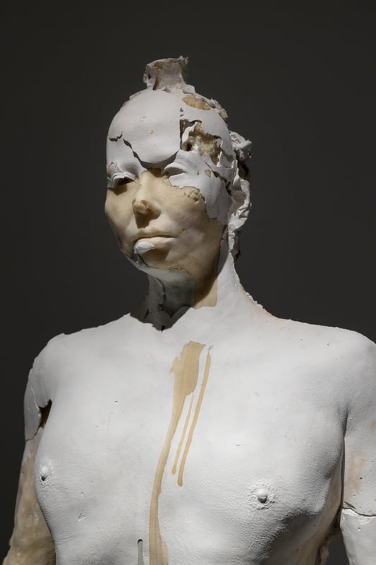 artist in uethane foam and plaster