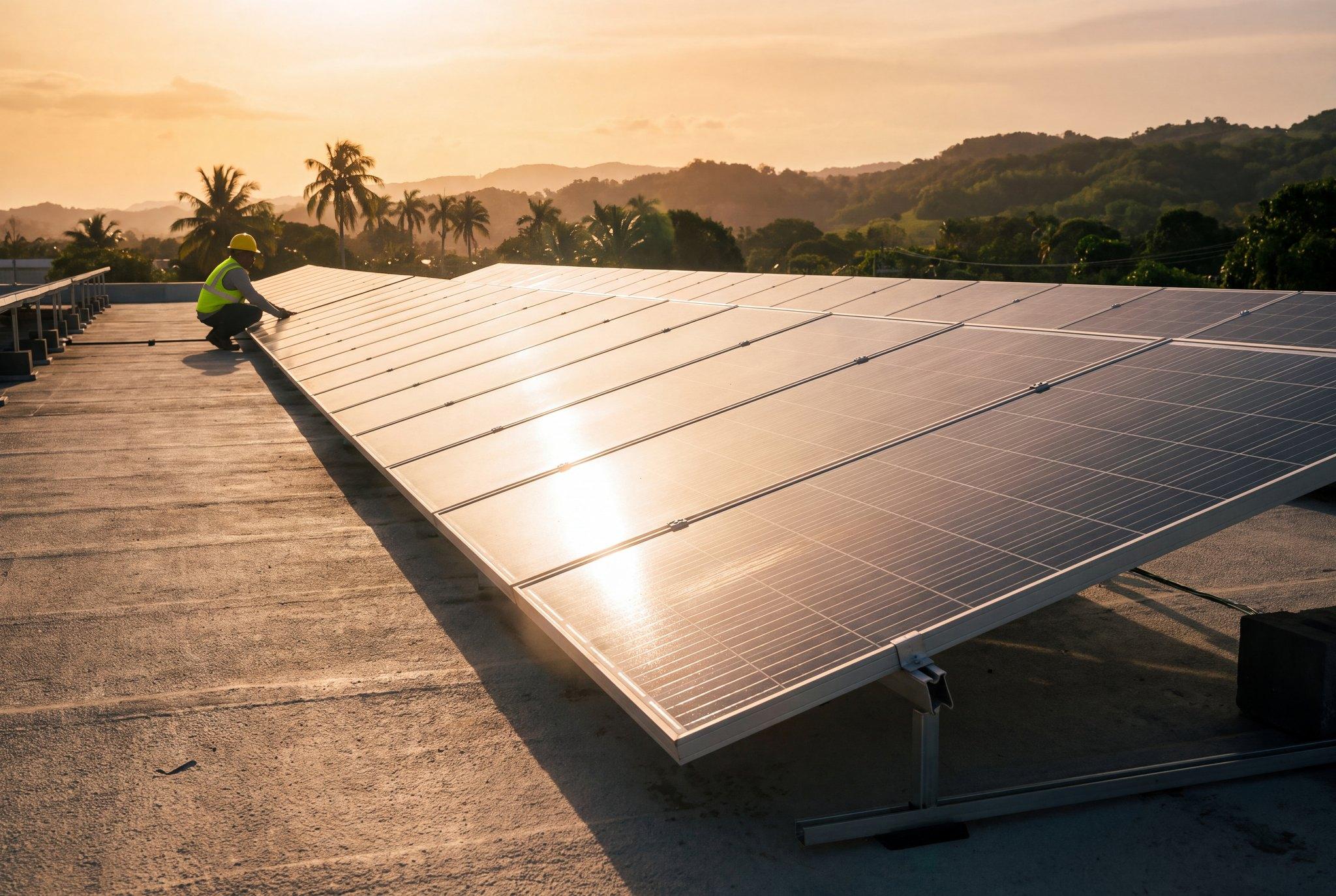 Solar panel installation in Puerto Rico