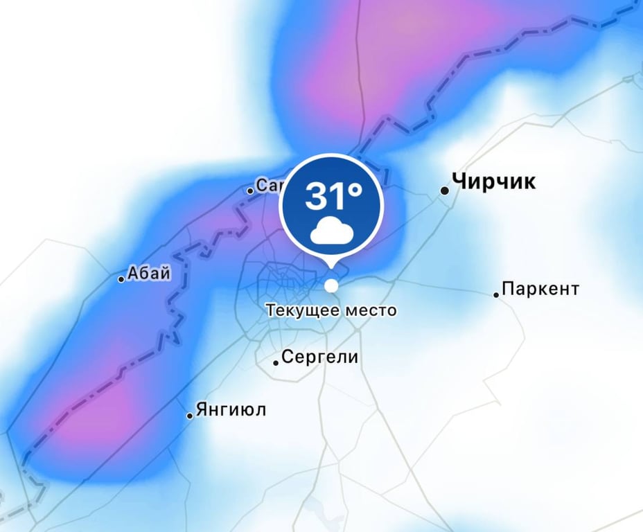 Ташкент: после обеда ожидаются дожди, грозы и сильный ветер до 15 м/с