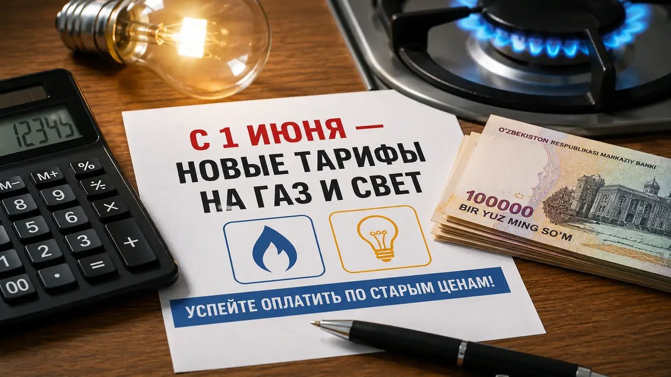 С 1 июня в Узбекистане вырастут тарифы на газ и свет: ещё есть время оплатить по старым ценам