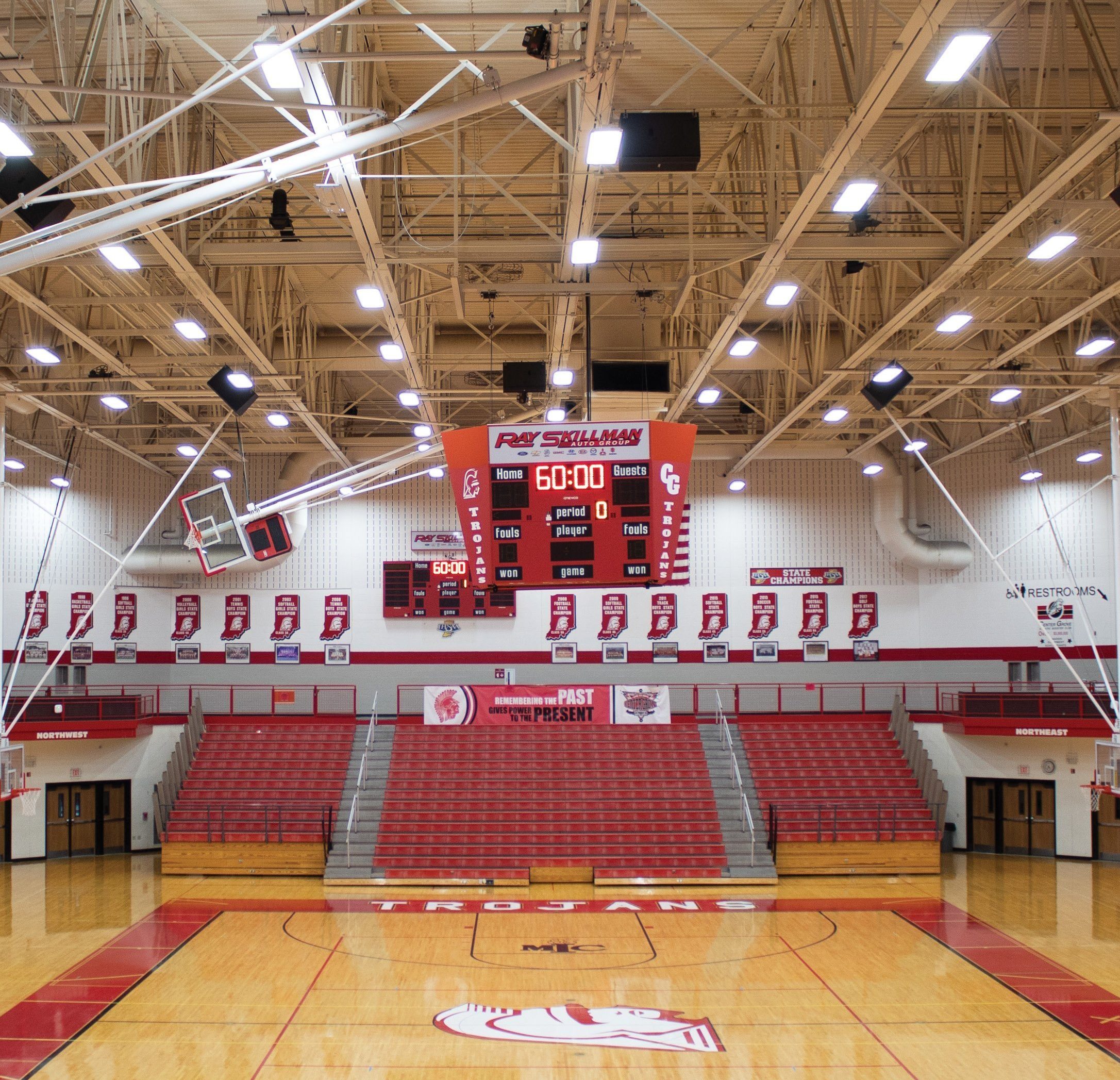 LED high bay lighting in gym