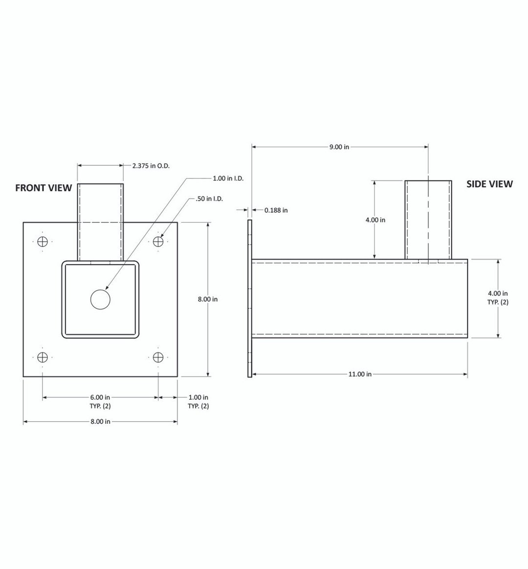 Energy Harness Energy Harness • EHA-ADAPT-90DEG-WallMount-HDUTY size