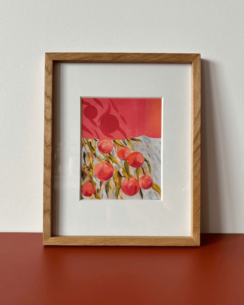 Serenitas no.05 Brzoskwinie – wydruk Fine Art 30×24 cm w białym passe-partout
