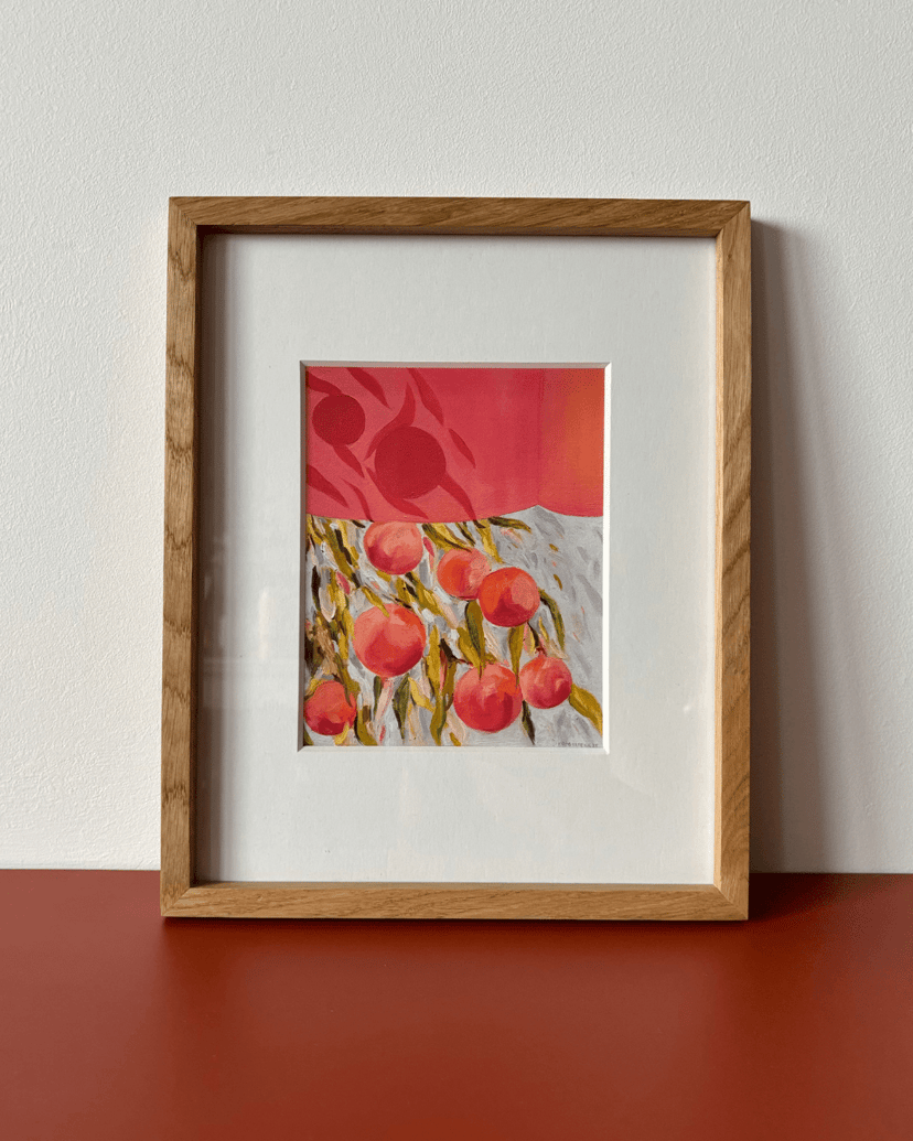 Serenitas no.05 Brzoskwinie – wydruk Fine Art 30×24 cm w dębowej ramie