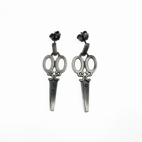 Nożyczki duże - kolczyki srebrne