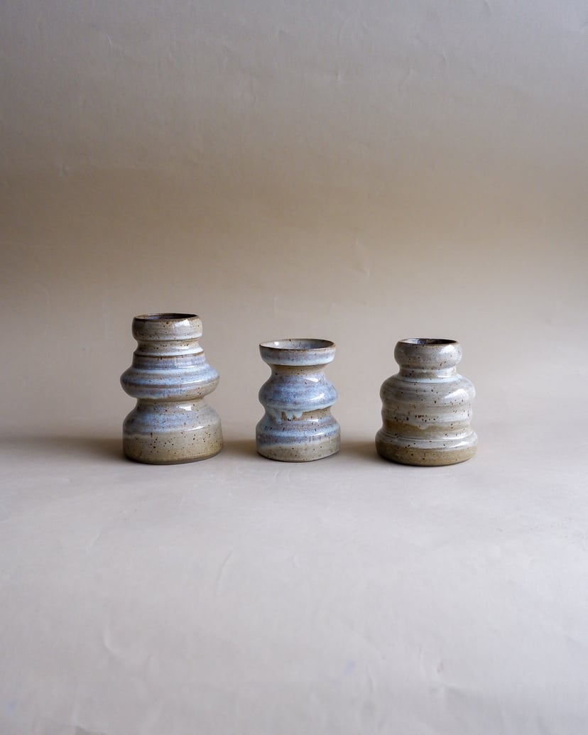 The Combined Forms- Set of Candleholders 10 - zestaw świeczników z kamionki z kolekcji The Combined Forms