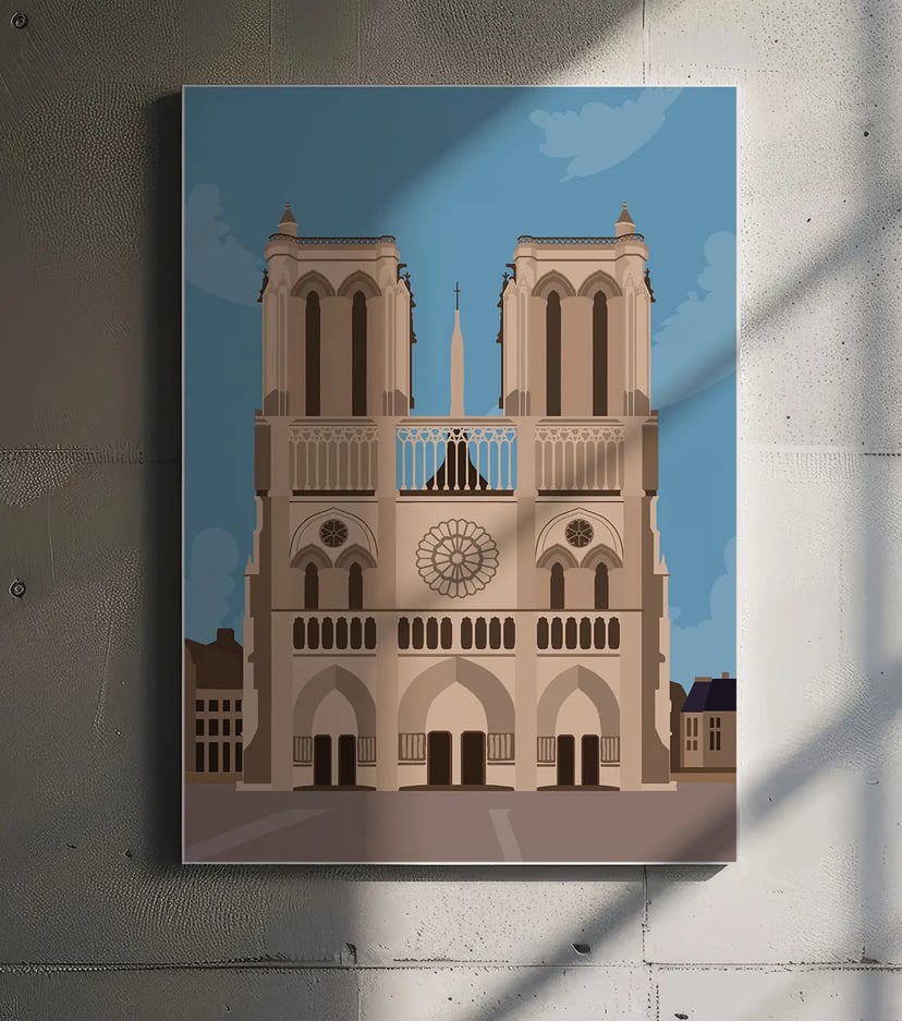 Paryż – Notre Dame - plakat architektoniczny