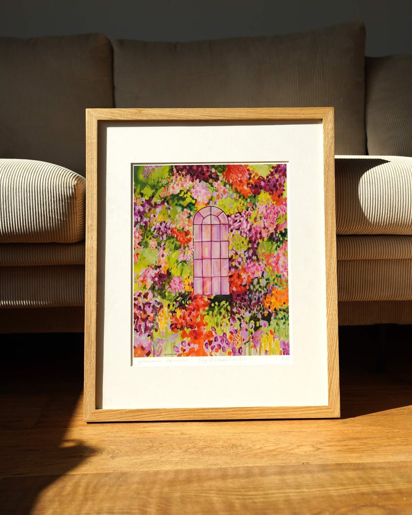 Limitowany wydruk 50x40 cm | City of Gardens 04 w dębowej ramie