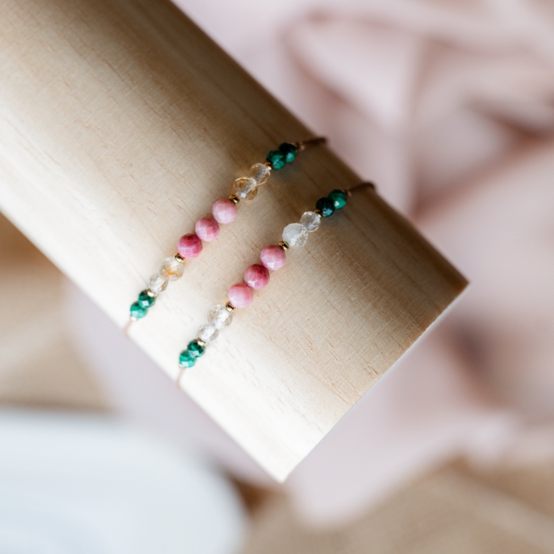 Bransoletka Byk | Rodonit Cytryn Malachit