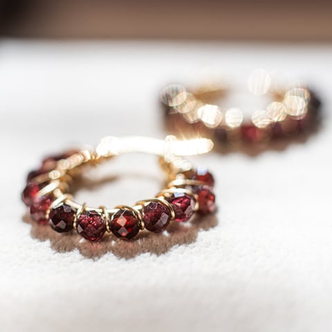 Kolczyki Royal | Granat