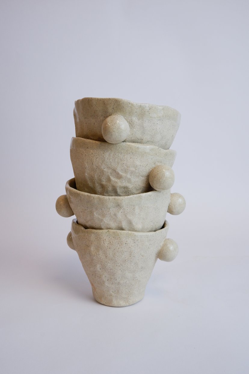 The Bubble- Set Of Four Cups 13 - zestaw czterech kubków ceramicznych
